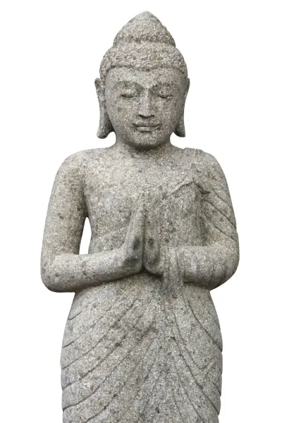 Product image of the product “Standing Buddha, India,                  120 cm height, natural stone (Basanite), stonemasonry 120 cm”